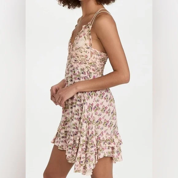 Free People Women's Adella Printed Mini Slip Dress large​​​ - Picture 6 of 15